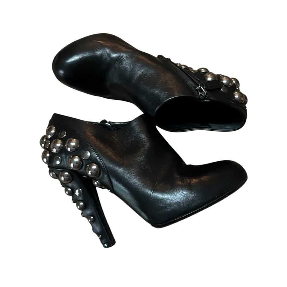 Gucci Babouska Leather Ankle Booties Back Silver Studded EU 35.5 US 5.5 - Picture 7 of 13